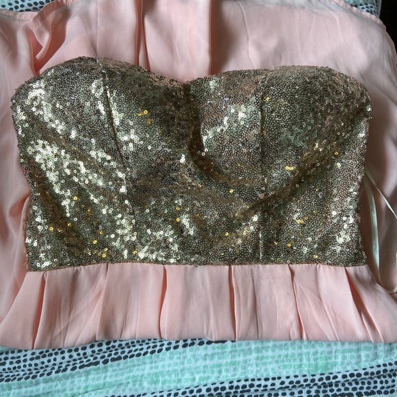 Bling mini cocktail Vegas dress pink champagne - Picture 4 of 7